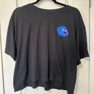The North Face Black Tee with Blue Logo